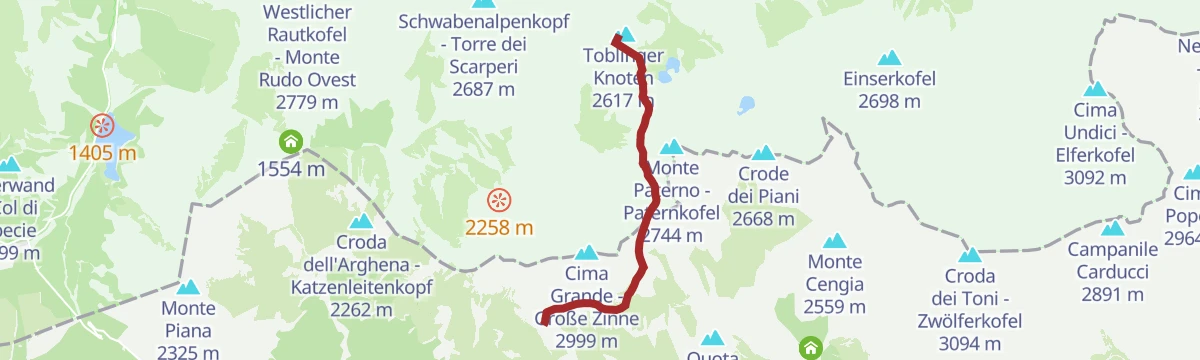 Route map: Via ferrata: Torre di Toblin